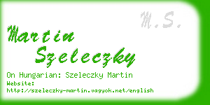 martin szeleczky business card
